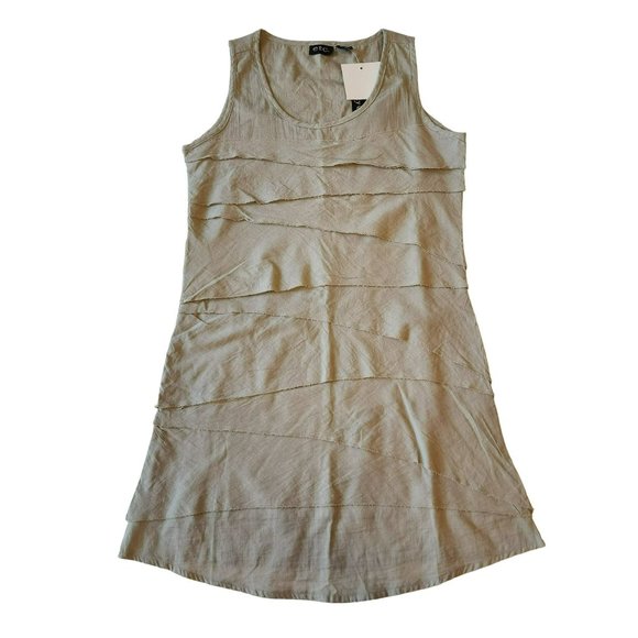 etc. Cotton Khaki Dress Size Small - Picture 1 of 14